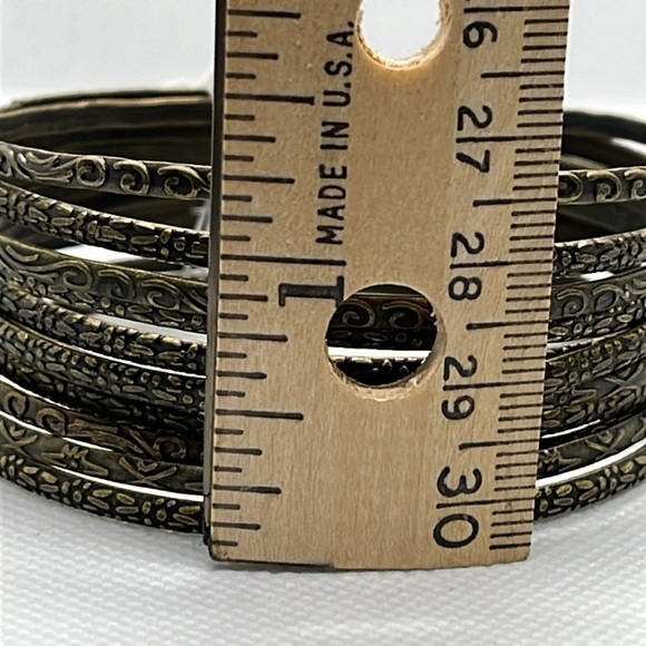 Womens Gold and Sliver Tone Stack Bangle Bracelets - Picture 10 of 16